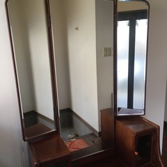 鏡台　三面鏡 紫檀　レトロの画像