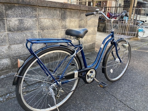 【26インチ自転車】美品❗️中古車　6段変速　LEDオートライト付　前後タイヤ、チェーン、前カゴ新品❗️若林自転車　浜大津店　SALE