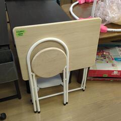 【引取先決まりました！】 デスク チェア 一人暮らし セット 折りたたみテーブル テーブル 折り畳み テーブルセット 折りたたみ椅子 軽量 収納 簡易 机 作業台 PCデスク パソコンデスク ル 学習机の画像