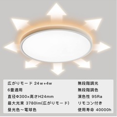 LED シーリングライト　6-8畳　調光調色の画像