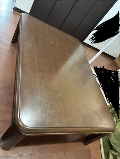 取引中　こたつ机 120×80　フラットヒーター ダークブラウン