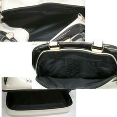 メルセデス ベンツ ゴルフ ボストンバッグ 衣類シューズ入れ　ショルダー付 オフホワイト×ブラック 48×31×26 靴収納 ☆ PayPay(ペイペイ)決済可能 ☆ 札幌市 豊平区 平岸 平岸店の画像