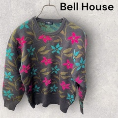 ✨日本製　昭和レトロ✨Bell House 肩パッド付き　花柄ニ...
