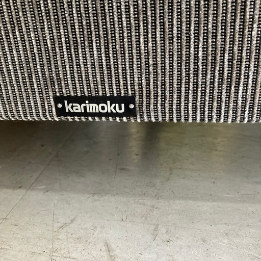 W2501-209 karimoku ソファーベッド 3人掛け グレージュ キズ汚れ有り