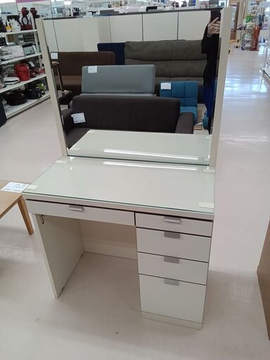 ★ジモティ割あり★  ドレッサー ホワイト W80×D41×H134.7 クリーニング済み TC6873