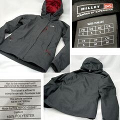 ミレー MILLET スキーウェア セットアップ レディース　ジャケット 使用感少 グレー M ライナー付/パンツS 白　上下セット　スニーウェア 中綿ジャンパー 女性用  ☆ PayPay(ペイペイ)決済可能 ☆ 札幌市 豊平区 平岸 平岸店の画像