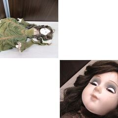 アンティーク ビスクドール スリーピングアイ 全長 約63cm 椅子付き 現状品 女の子 レトロ コレクション 置物 人形 苫小牧西店の画像