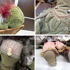 アンティーク ビスクドール スリーピングアイ 全長 約63cm 椅子付き 現状品 女の子 レトロ コレクション 置物 人形 苫小牧西店の画像