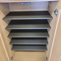 J6506 ミラー付きシューズボックス ナチュラル クリーニング済