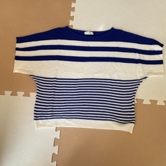 GIVORS ストライプ 半袖ニット Lサイズ