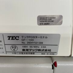 【TEC】 東芝テック 電子レジスター  POSレジ POS QT-100 店舗用品 ② J0754の画像