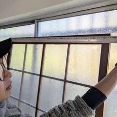 無料！昭和ガラス　格子引戸　扉　引戸　DIY 民泊に！の画像