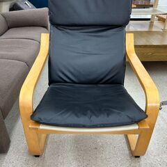 ★ジモティ割あり★ NITORI リクライニングチェア 黒 H94×D114.5×W67.3 クリーニング済み TJ10525の画像