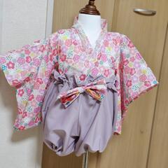 ベビー袴 うさぎ×ラベンダー お祝い お遊戯会の画像