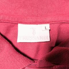 メンズ トラサルディ TRUSSARDI ピンク 長袖ポロシャツ 3ボタン Lの画像
