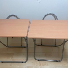 折りたたみ　机　椅子　セット　×2
