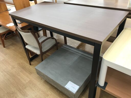 ★ジモティ割あり★  ハイテーブル ブラウン H101×W140×D75 クリーニング済み KJ7708