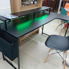 LED照明付L型デスク