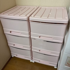 ピンク3段収納ケース