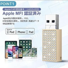 【新品2個】USBメモリ メモリースティック iPad Mac PC iOS適応の画像