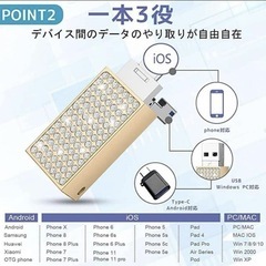 【新品2個】USBメモリ メモリースティック iPad Mac PC iOS適応の画像