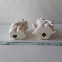 最終価格◆千趣会 スキップシリーズ2個セット◆白いこども 置物 陶器製 アンティーク骨董の画像