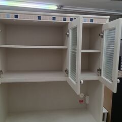 ★ジモティ割あり★ ユーアイ 食器棚 カントリー調 H179×D43.5×W88.4 クリーニング済み TK3986の画像