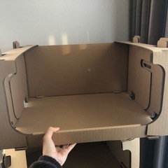 【お譲り先決定】レンゴー　段ボール製スタッキング収納　大サイズの画像