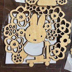 フラワーミッフィー　木製コースター