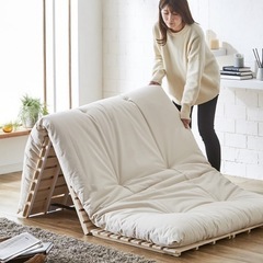 【受け渡し者確定済み】シングルサイズ三つ折りすのこ(2人分あります)の画像