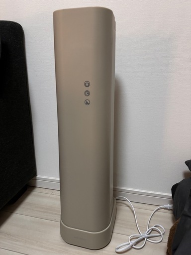 【値下げ】モダンデコ 上部給水式 タワー型 超音波 加湿器ミルキーベージュ，ステンレス振動子モデル）