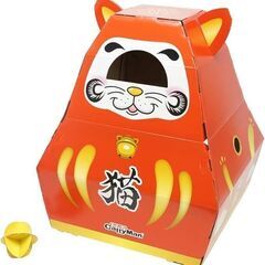 【配送可】CattyManキャティーマン なりきりにゃんボックス だるま 猫ちゃんコスプレBOX 猫用ハウス 可愛い お正月 賀正 お祝い ダルマの画像