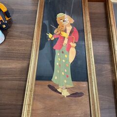 イタリア製 木製絵画 バイオリン(ID: 386）