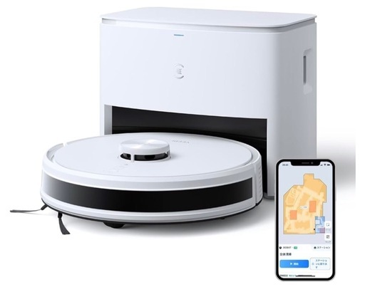 ECOVACS(エコバックス) DEEBOT Y1 PLUS ロボット掃除機 水拭き 両用 自動ゴミ収集 お掃除ロボット 掃除機 モップがけ 静音 最大150日分のゴミ捨て不要