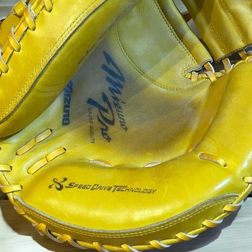 【美品✨】MIZUNO Pro キャッチャーミット イエロー　ミズノ　グローブ