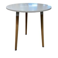 NO.2118 ダイニングセット 円形テーブル 折りたたみ椅子 家具 中古の画像