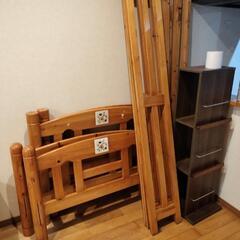 木製タイル調2段ベッドの画像