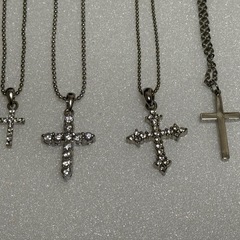 クロス　十字架　ネックレス　4本セット●シルバー　キュービックジ...