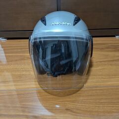 売約済。　バイクヘルメット　シルバー　ジェットヘル
