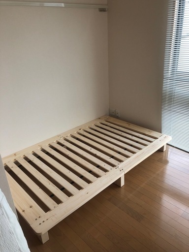 【セミダブル】すのこベッド、マットレス\n