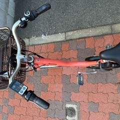 オレンジ 電動アシスト自転車 シティタイプ