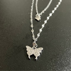 【新品未使用】ネックレス/蝶/シルバー/海外輸入の画像
