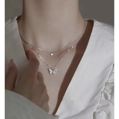 【新品未使用】ネックレス/蝶/シルバー/海外輸入の画像