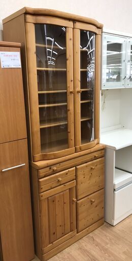 ★ジモティ割あり★ ニトリ 食器棚 ナチュラル H203×W82×D45 クリーニング済み KJ7719