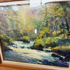 107.「奥入瀬晩夏」髙橋一善 油絵の画像