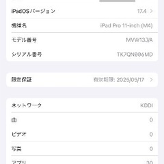 iPad Pro M4 11インチ 第5世代[256GB] Wi-Fi+Cellularモデル ブラックの画像