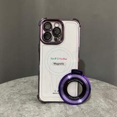【新品未使用】スタンド付きiPhoneケース メッキ加工 MagSafe充電の画像