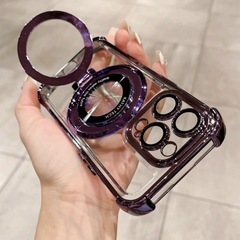 【新品未使用】スタンド付きiPhoneケース メッキ加工 MagSafe充電の画像