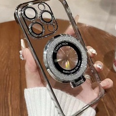 【新品未使用】スタンド付きiPhoneケース メッキ加工 MagSafe充電の画像