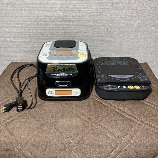 IRIS OHYAMA 銘柄量り炊き IHジャー炊飯器 RCｰIA30ｰB 3合炊き IHクッキングヒーター IHコンロ 上下取り外し可能
